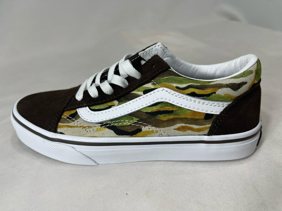 VANS OLD SKOOL KIDS PAINTED CAMO BROWN／MULTI バンズ オールドスクール シュー...
