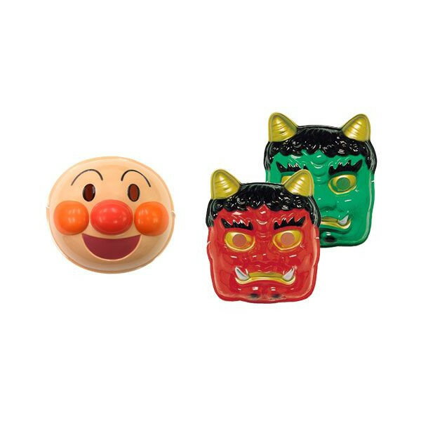 【節分 鬼 お面】お面 アンパンマンと赤オニ&青オニのセット 【あす楽対応】