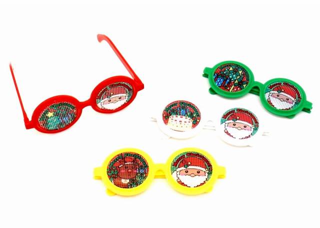 【クリスマス景品】クリスマスプリントパーティーメガネ　　25個入り