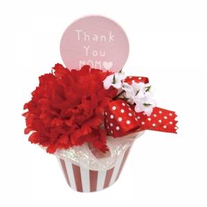 【母の日 装飾用品】 マザーズデーミニポット　レッド　12個