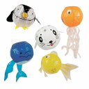 和玩具 変わり紙風船 水族館5種セット (イルカ・ペンギン・アザラシ・タコ・金魚) 【あす楽対応】