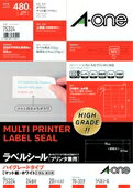 樂天商城 - エーワン ラベルシール［プリンタ兼用］ ハイグレードタイプ マット紙・ホワイト　A4判 24面 上下余白付 75324