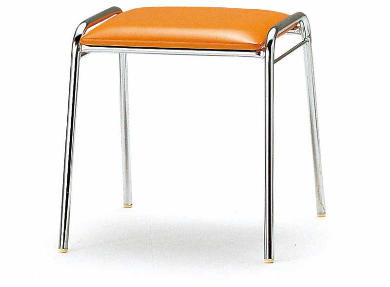 TOKIO【藤沢工業】　リフレッシュ＆ダイニングチェア(スタッキングチェア)　ビニールシート張り・4本脚・スツールタイプ　FSC-120