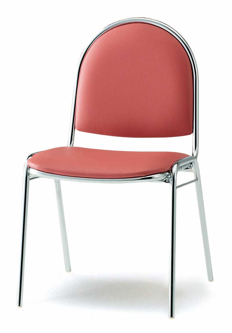 TOKIO【藤沢工業】　リフレッシュ＆ダイニングチェア(スタッキングチェア)　ビニールレザー張り・4本脚・肘無しタイプ　FSR-R4L