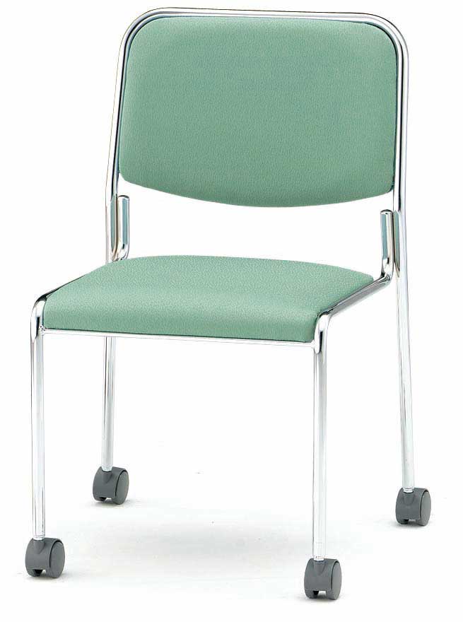 TOKIO【藤沢工業】　ミーティングチェア(会議用チェア)　布張り・キャスター脚・肘無しタイプ　FSX-K4