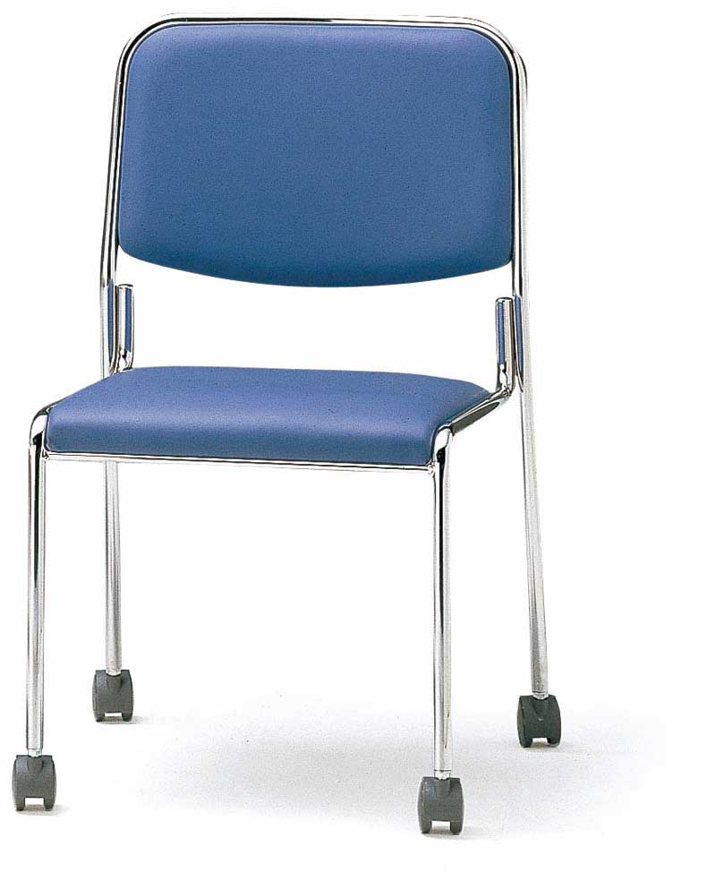 TOKIO【藤沢工業】　ミーティングチェア(会議用チェア)　ビニールレザー・キャスター脚・肘無しタイプ　FSX-K4L