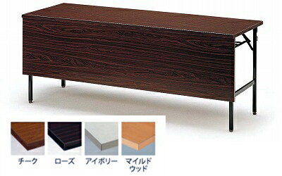 TOKIO【藤沢工業】　折りたたみ会議用テーブル 共貼りタイプ（棚付・パネル付）ITO-TW-1845PT W1800xD450xH700