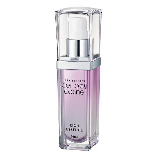 CELLOGY COSME (セルロジーコスメ)リッチエッセンス 30mL (ホームケア用) 輝く素肌へつなげる濃厚美容液 エレクトロポレーション機器での導入も可能です。 使用方法 化粧水の後、適量を手にとりお顔全体に優しくなじませます。 成分 水、BG、グリセリン、ヒト脂肪細胞順化培養液エキス、ヒト幹細胞順化培養液、フラーレン、プラセンタエキス、α-アルブチン、加水分解コラーゲン、加水分解ヒアルロン酸、ヒアルロン酸アスコルビルプロピル、グリチルリチン酸2K、パルミチン酸アスコルビルリン酸3Na、ポリクオタニウム-51、フェルラ酸、セレブロシド、カプリロイルジペプチド-17、ワルテリアインディカ葉エキス、アラントイン、オリーブ果実油、カプリリルグリコール、ヒドロキシプロピルメチルセルロース、(クエン酸/乳酸/リノール酸/オレイン酸)グリセリル、1,2-ヘキサンジオール、PVP、キサンタンガム、クエン酸、クエン酸Na、デキストリン、トリ(カプリル酸/カプリン酸)グリセリル、トロポロン、酢酸トコフェロール、グルコン酸Na、ポリソルベート60、ポリソルベート80、マンニトール、ペンチレングリコール、水添レシチン、アニス酸Na ・メーカー名：CELLOGY COSME ・日本製 ・商品区分：化粧品 ・広告文責（社名:癒し工房・連絡先電話番号：06-6636-3800）