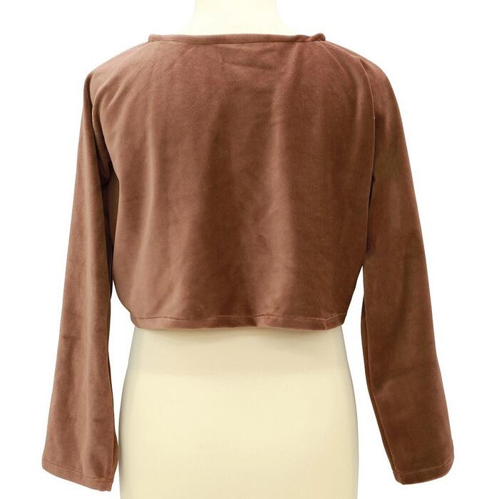 ベルベットサロンボレロ（ブラウン）上品で高級感あふれるベルベット素材