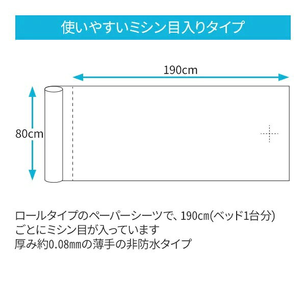 シルキー ペーパーシーツ (非防水タイプ) 薄手 幅80cm×長さ95m ホワイト [2]