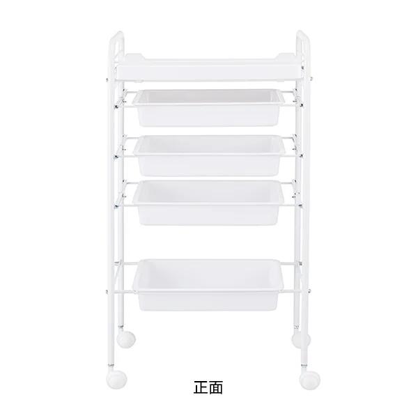 【送料無料】シンプルワゴン (引出し付き) 5段 ホワイト [2]