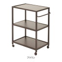 【送料無料】大型フラットワゴン 3段 ブラウン