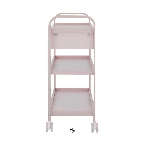 【送料無料】引出し付きワゴン Fina 4段 グレージュ [3]