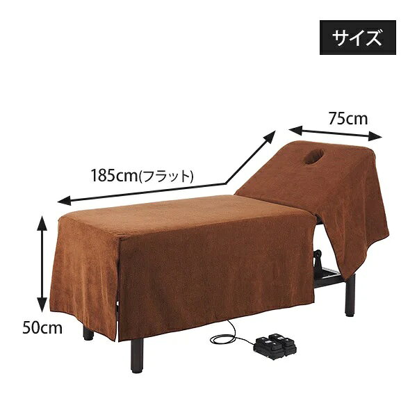 【2枚セット】昇降リクライニングベッドカバー (タオル生地)(有孔) 幅75cm ロング サンド [2]