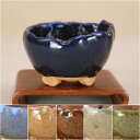 【盆栽鉢】 信楽焼 (竹鳳作) 手捻り 丸小鉢 6色展開(いよじ園)
