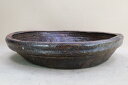【盆栽鉢】 時代鉢 和鉢 飴南蛮丸鉢(径42cm 後穴)いよじ園
