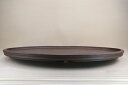 【盆栽鉢】 時代鉢 常滑 特注品 超大型 3尺雷絞緑浅水盤 (左右 89cm ホツ微)いよじ園