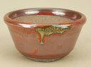【伊予路園】【盆栽鉢】 小石原焼/玉縁丸小鉢 【辰砂釉】【径:約8.5cm】【ミニ鉢〜小鉢】