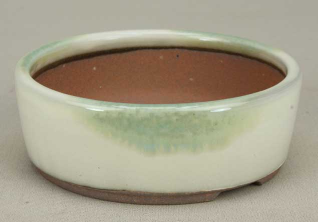 【伊予路園】【盆栽鉢】 小石原焼/切立丸タイコ鉢(白釉) 【径:約11.5cm 高:約4cm】【大きめの小品鉢】