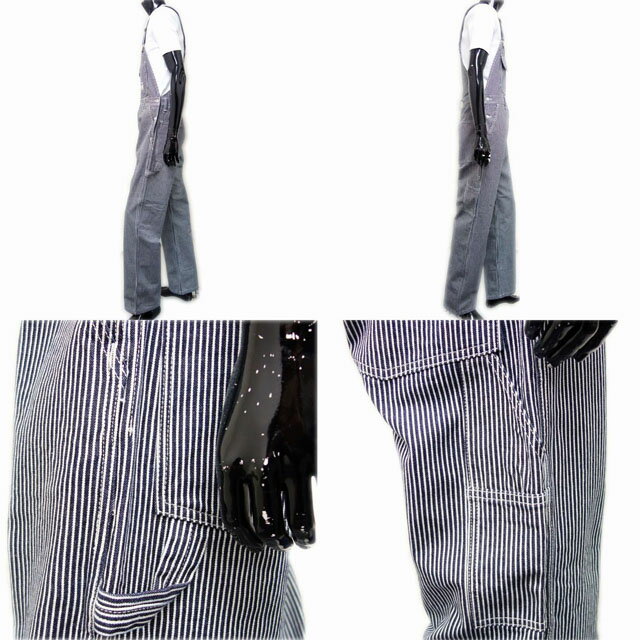 【お買い物マラソン ポイント5倍】児島ジーンズ オーバーオール メンズ ヒッコリー RNB-1219