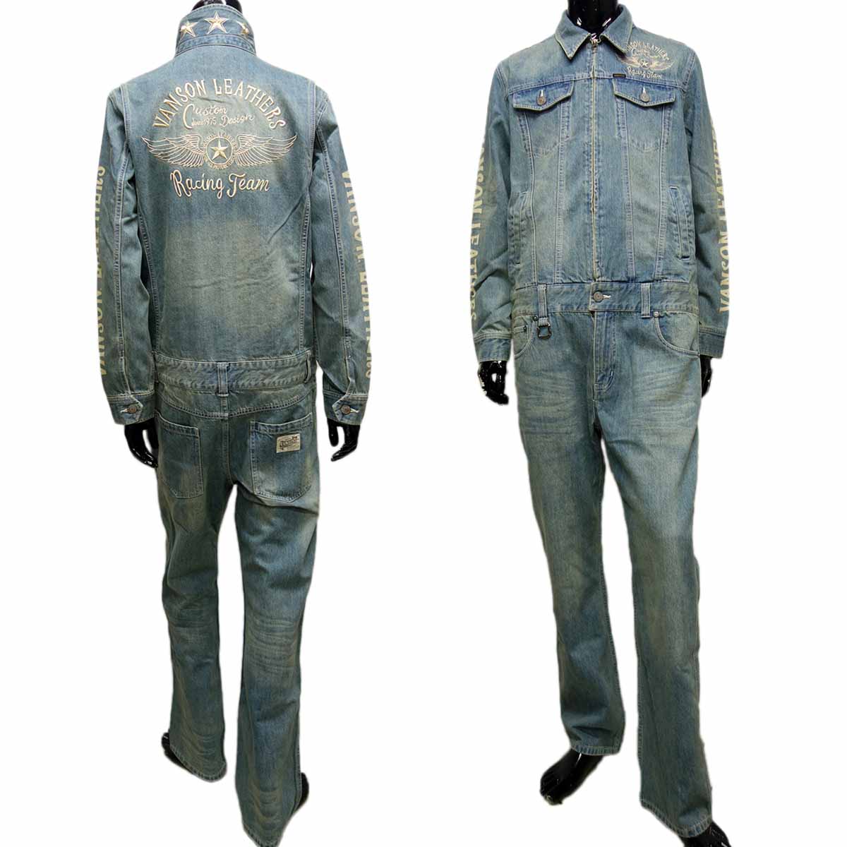 【ポイント5倍 お買い物マラソン】バンソン vanson デニム ツナギ メンズ インディゴB NVAO-301