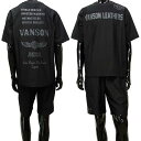 【お買い物マラソン ポイント5倍】バンソン VANSON セットアップ メンズ 上下セット 半袖 Tシャツ ハーフパンツ メンズ 黒 NVSU-2501