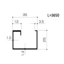 アルインコ エクステリア型材 テラス 母屋 35×25×1.0&1.3 3650mm ブラック (ツヤ消しクリア) HP100K アルミ型材,ALINCO ※合計9千円以上で送料無料(北海道.沖縄各県離島は送料追加),個人宅配送不可,長尺物は大型トラック(4t車)で配送,現場配送不可,商品は車上渡し
