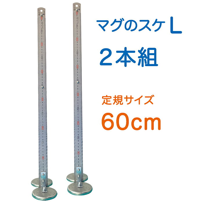 横濱ゼームス商会-楽天市場店のマグのスケ L エル　2本セット　AR-4199-1　鉄骨などのレベルを計るマグネット付きのスケール 台座:63Ф 定規:60cm JIS規格品 ARAO アラオ　AR4199-1　サイズ違いはAR-4111｜アングル2