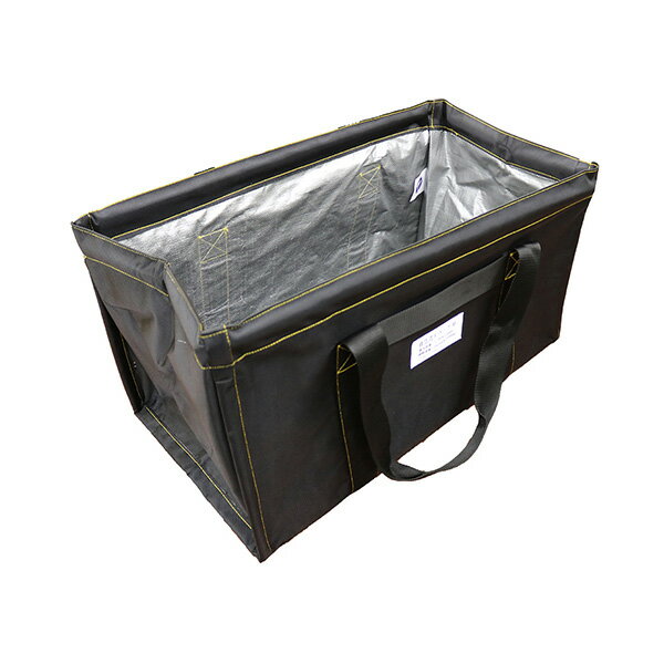 自立式 Fバッグ M 横置き 箱型バッグ 630×350 高さ350mm 四角い 荷揚げバケツ 黒 横入れ しかくい 手摺 手すり 足場 荷上げ 工事用 PP板 パイプ