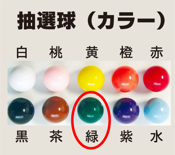 抽選球 緑色 ガラポン用抽選球 抽選