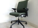 steelcase社 Think chair スチールケース シンクチェア 3Dニット 4Dアーム ダークグリーン系(ドット柄)【中古オフィス家具】【中古】【...