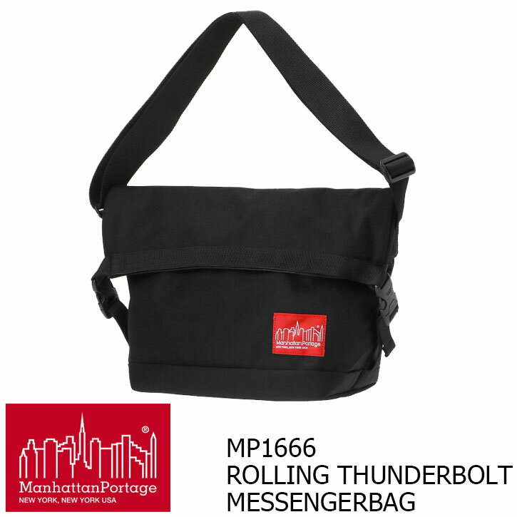 Rakuten - Manhattan Portage マンハッタンポーテージ ショルダーバッグ ローリングサンダーボルト メッセンジャーバッグ Rolling Thunderbolt MessengerBag ブラック MP1666 【日本正規品】メンズ レディース 斜めがけ バッグ A4サイズ対応　通勤　通学