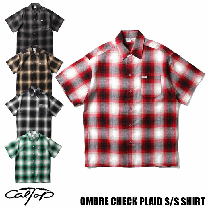Rakuten - CAL TOP キャルトップ CLTP2000S OMBRE CHECK S/S PLAID SHIRT オンブレチェック半袖シャツ オープンカラー 開襟シャツ メンズ アメリカ製