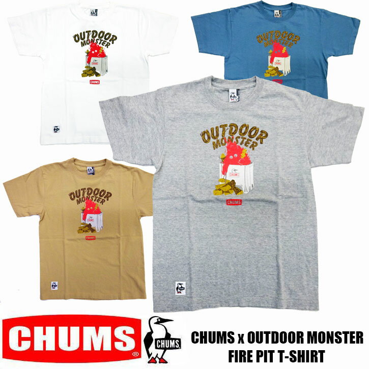 チャムス ペアTシャツ 東北別注 CHUMS CHUMS×OM FIRE PIT 半袖Tシャツ 全3色 メンズ　チャムス Tシャツ CH01-1994