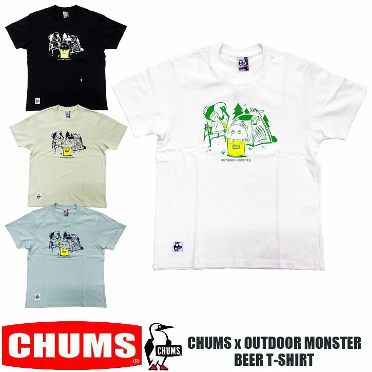 チャムス ペアTシャツ 2023新作 東北別注 CHUMS CHUMS×OM BEER 半袖Tシャツ 全4色 メンズ　チャムス Tシャツ CH01-2261