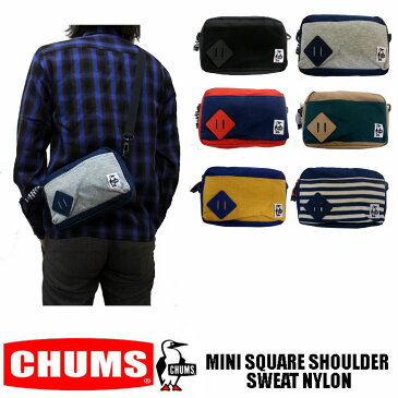 CHUMS MINI SQUARE SHOULDER SWEAT NYLON 全6色 CH60-2121　チャムス　スウェット×ナイロン素材　ボディーバッグ　ショルダーバッグ　男女兼用　ユニセックス