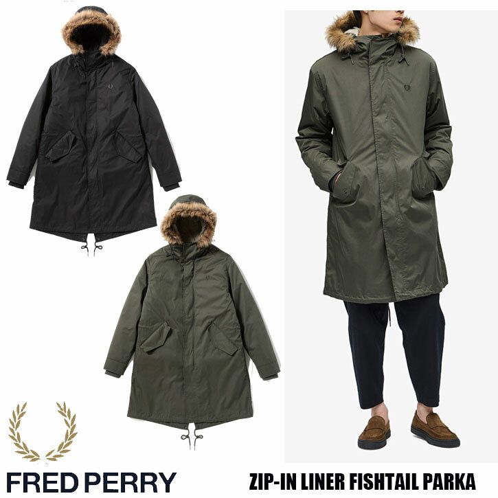 フレッドペリー ジャケット メンズ FRED PERRY ZIP IN LINER FISHTAIL PARKA J6504 フレッドペリー モッズコート M-51