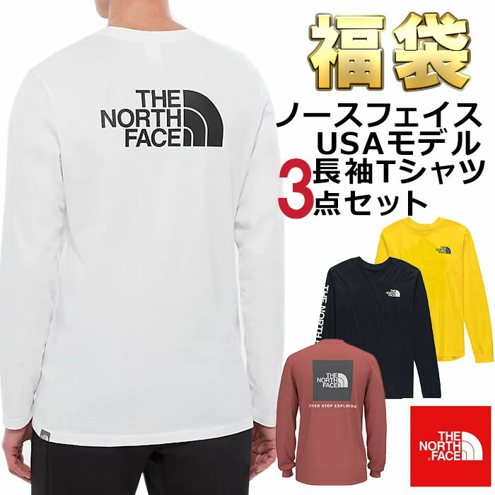 ノースフェイス ロンT 長袖Tシャツ 福袋 メンズ 3枚セット USAモデル THE North Face Tシャツ ロンティ..