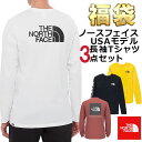 ノースフェイス Tシャツ 長袖 福袋 メンズ 3枚セット USAモデル THE North Face 長袖Tシャツ ロンT ロンティー 3点セット ロングスリー..