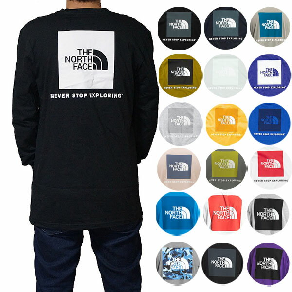 ノースフェイスTシャツメンズ長袖TシャツバックプリントボックスロゴロンTTシャツ大きいサイズTheNorthFaceMen'sN