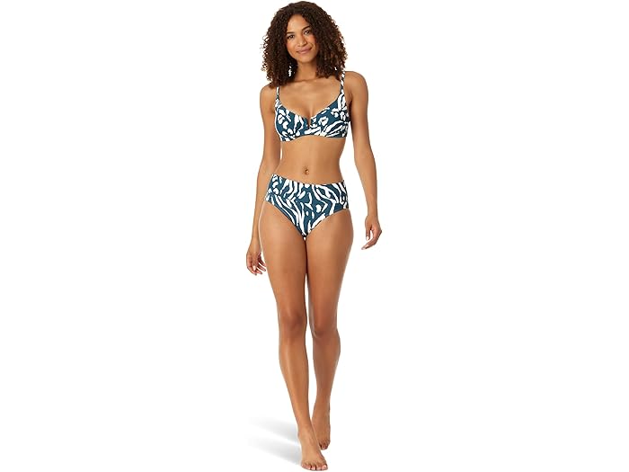 (取寄) アン コール V ワイヤー エロンゲート アンダーワイヤー トップ Anne Cole V Wire Elongated Underwire Top Blue/White