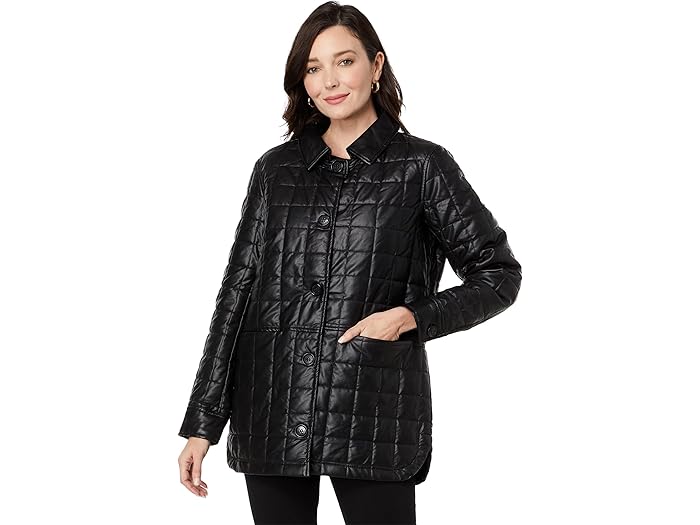 () २ǥޥ ƥå  㥱å Sam Edelman Quilted PU Jacket Black