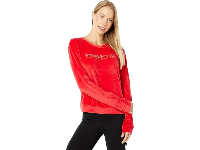 () ٥ ٥  Bebe Velour Sweater Red
