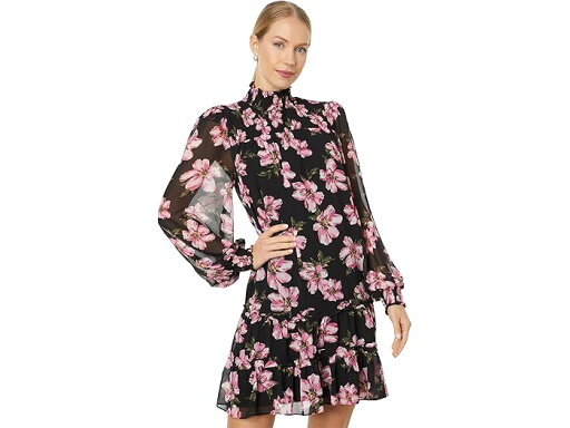(取寄) シーシー ティアード ロング スリーブ プリンテッド ドレス CeCe Tiered Long Sleeve Printed Dress Rich Black (取寄) シーシー ティアード ロング スリーブ プリンテッド ドレス CeCe Tiered Long Sleeve Printed Dress Rich Black