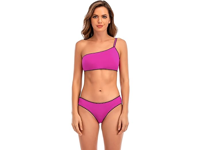 (取寄) ラッキーブランド スプリング ロマンチック シェル ステッチ アシンメトリカル ブラ Lucky Brand Spring Romantic Shell Stitch Asymmetrical Bra Pink