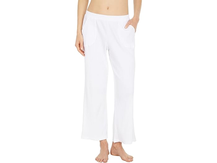 (取寄) ユミー リブ クロップド ラウンジ パンツ Yummie Rib Cropped Lounge Pants White