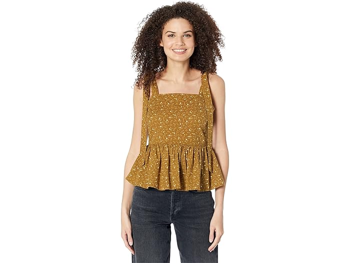 (取寄) メイドウェル ロザリー タイ-ストラップ トップ イン デイジー ステッチ Madewell Rosalie Tie-Strap Top in Daisy Stitch Weathered Olive