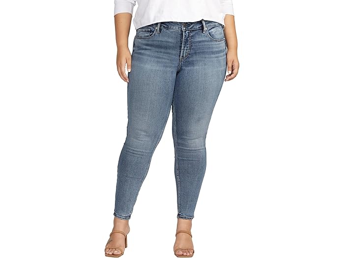 (取寄) シルバー ジーンズ プラス サイズ スキ ミッドライズ スキニー ジーンズ W93136COO312 Silver Jeans Co. Plus Size Suki Mid-Rise Skinny Jeans W93136COO312 Indigo