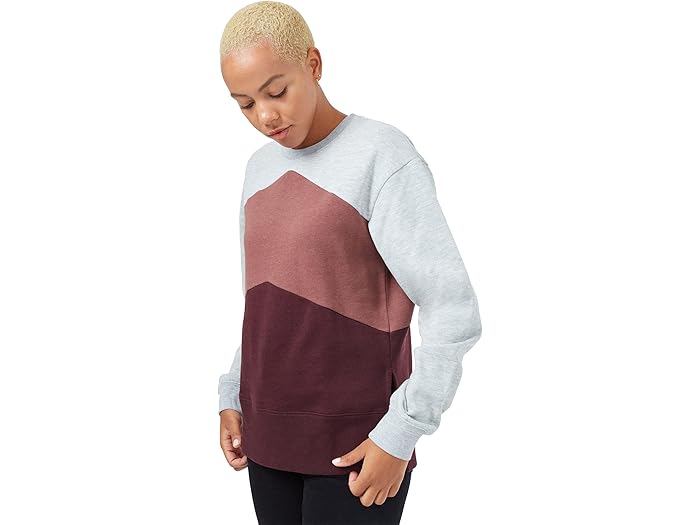 (取寄) テンツリー ツリーフリース シェブロン クルー tentree Treefleece Chevron Crew High-Rise Grey Heather/Mesa Red/Mulberry