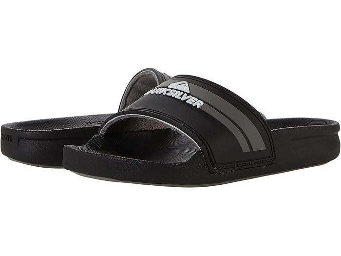 (取寄) クイック シルバー キッズ リヴィ スライド (トドラー/リトル キッド/ビッグ キッド) Quiksilver Kids Rivi Slide (Toddler/Little Kid/Big Kid) Black/Grey/Black 1
